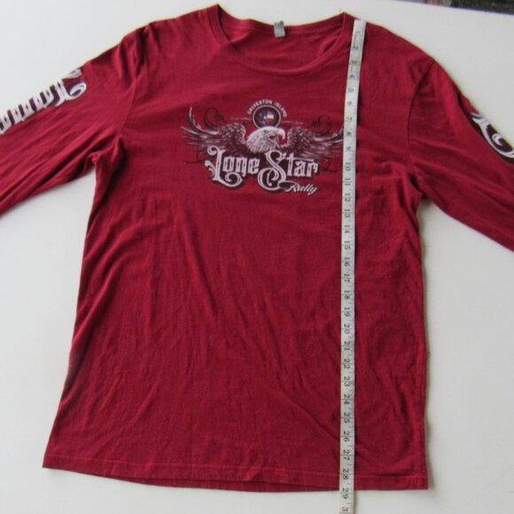 Lone Star Rally 2017 Galveston Texas Island Red Long Sleeve Graphic T-Shirt - Picture 6 of 7